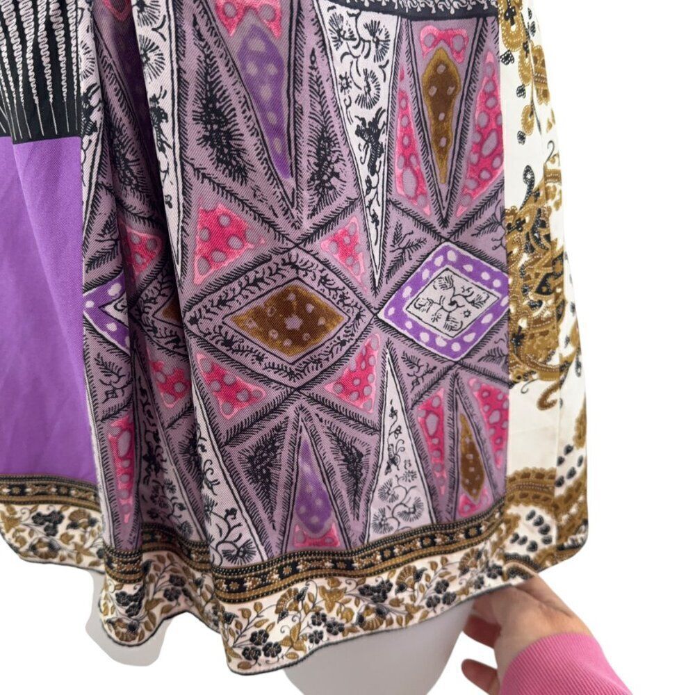 Etro Babydoll tank Top 100% Silk Patchwork Multicolor Back Zip Size 38 - Picture 5 of 11